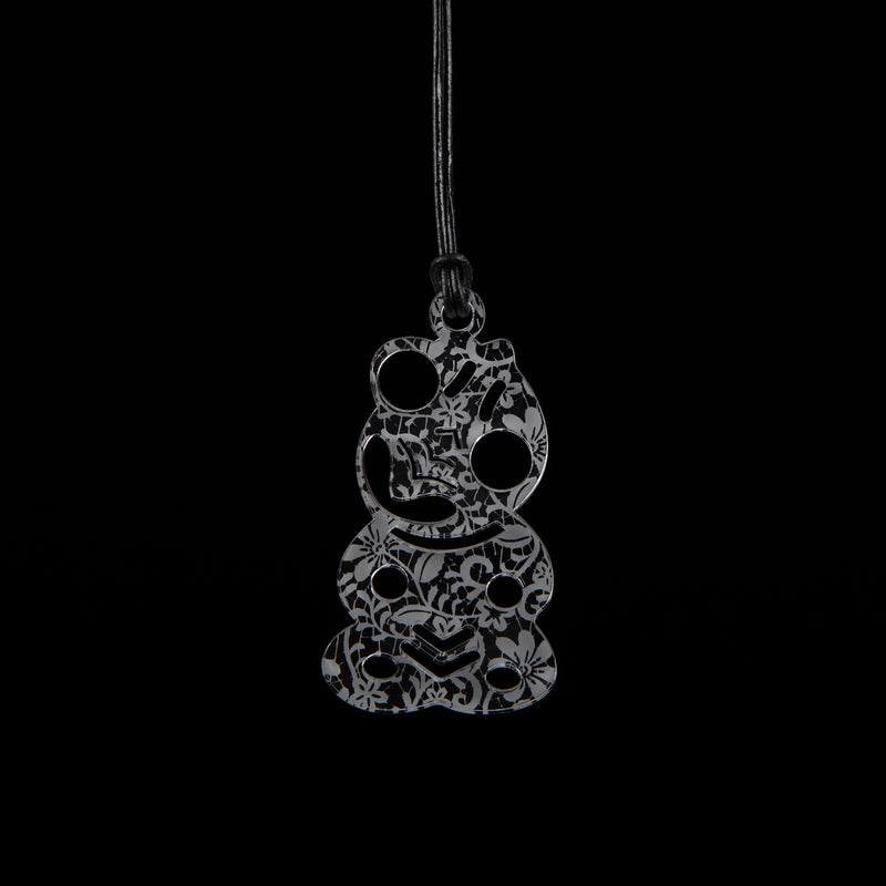 Large Clear Lace Etched Tiki