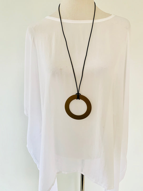 Large Bronze Circle Necklace