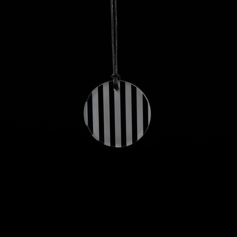 Small Clear Striped Circle Necklace