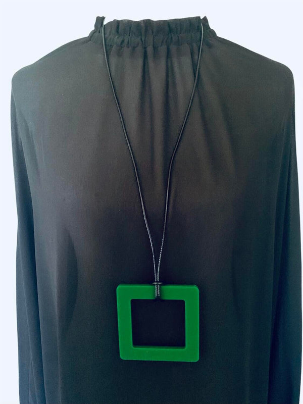 Large Green Square Necklace