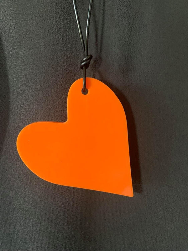 Solid Orange Heart Necklace