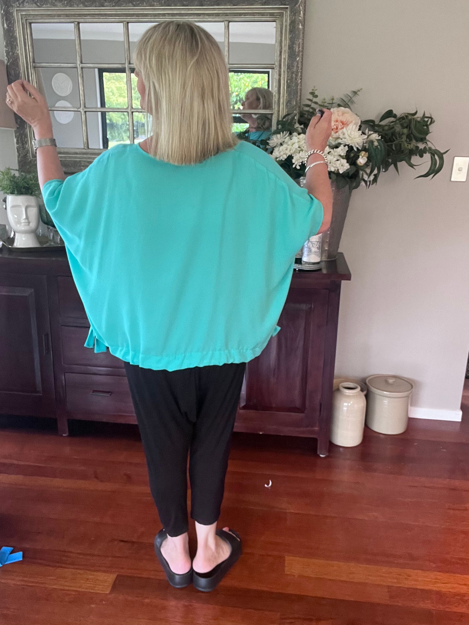 Kate Draw Hem Top OSFA Georgette - 3 colour options