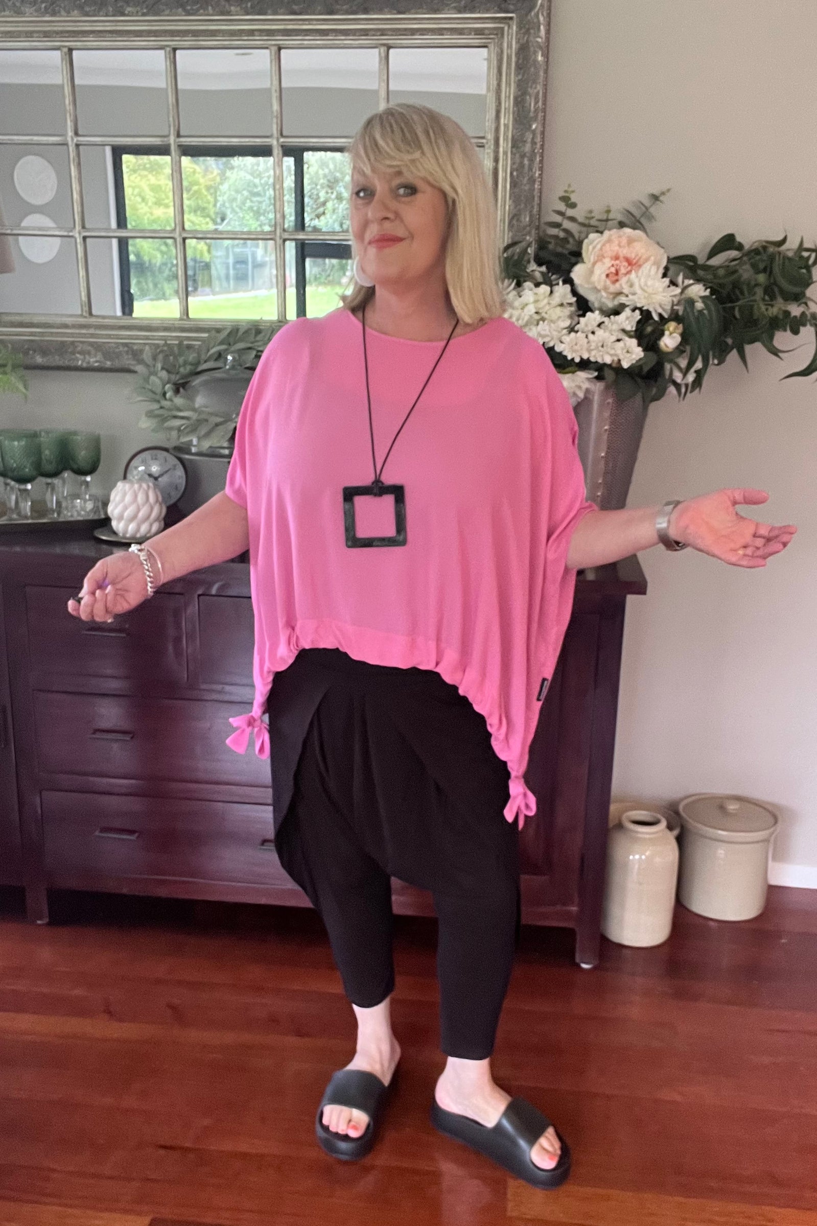 Kate Draw Hem Top OSFA Georgette - 3 colour options