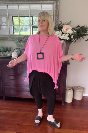 Kate Draw Hem Top OSFA Georgette - 3 colour options