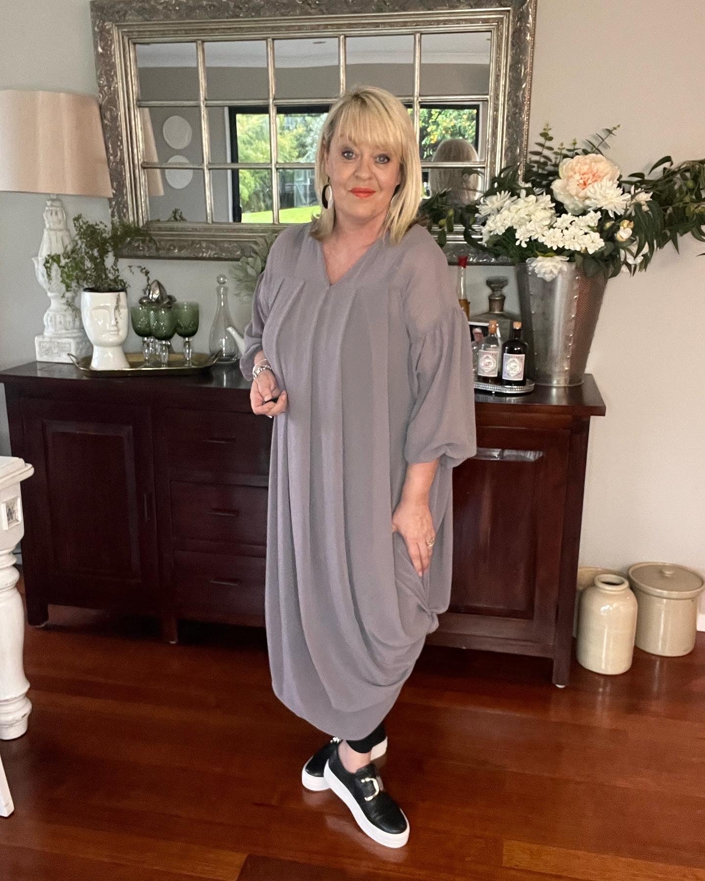 Suzanne Chiffon Dress 4 colour Options, 2 Sizes