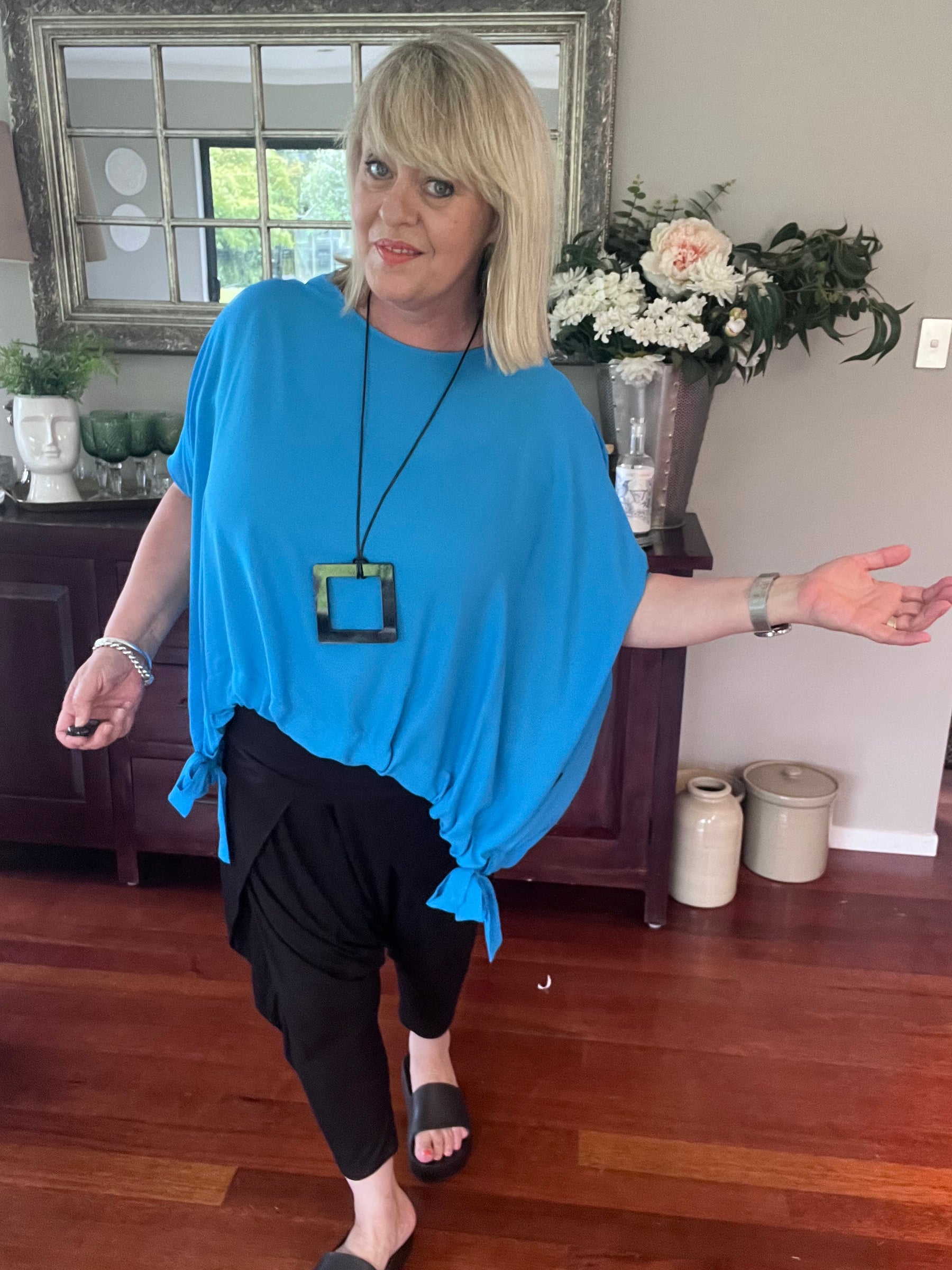 Kate Draw Hem Top OSFA Georgette - 3 colour options