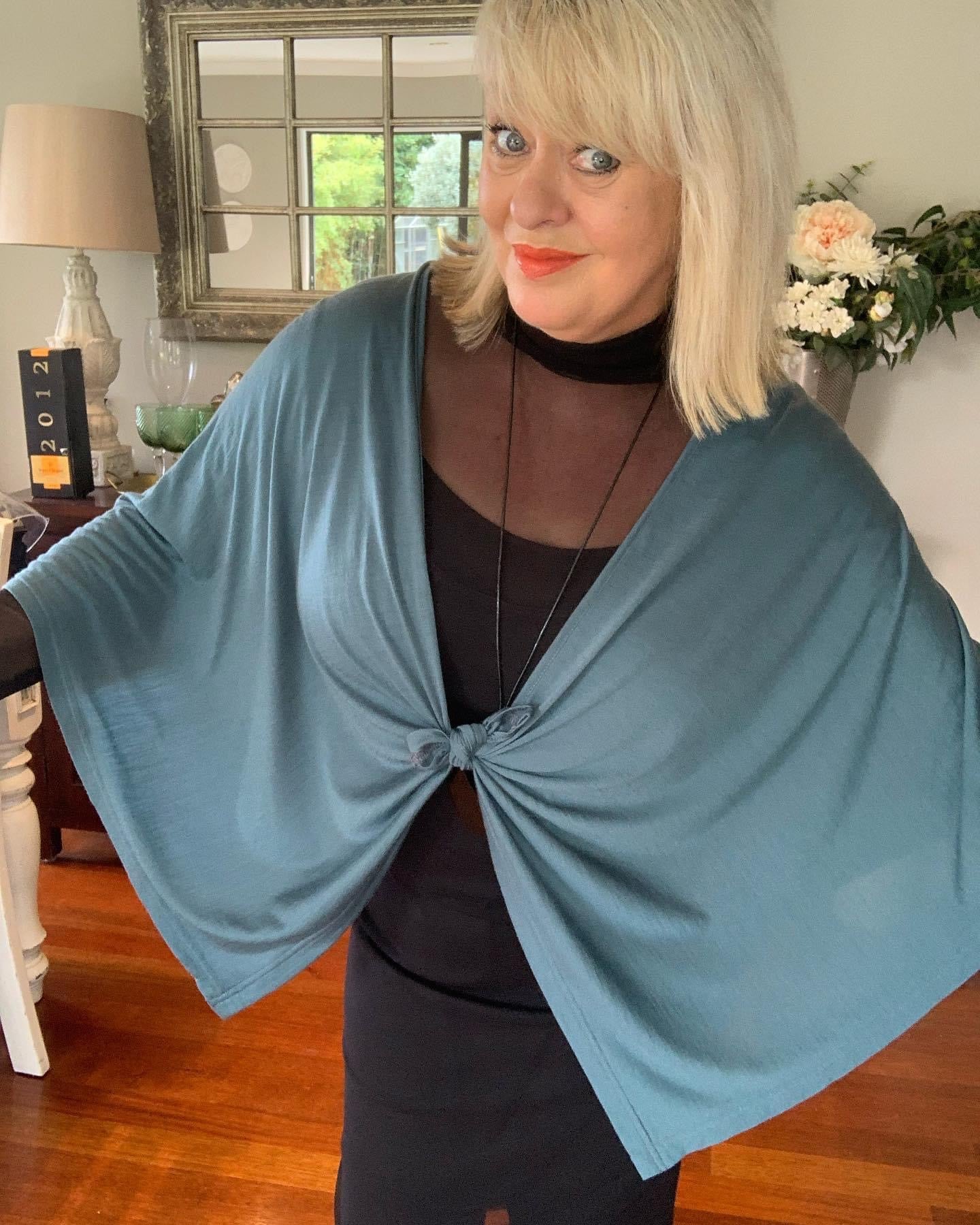 Merino Throw Over with Clip