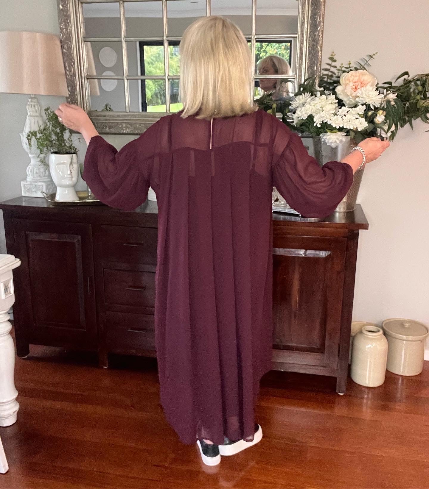 Suzanne Chiffon Dress 4 colour Options, 2 Sizes