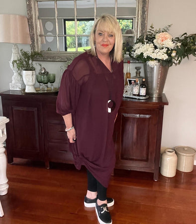 Suzanne Chiffon Dress 4 colour Options, 2 Sizes