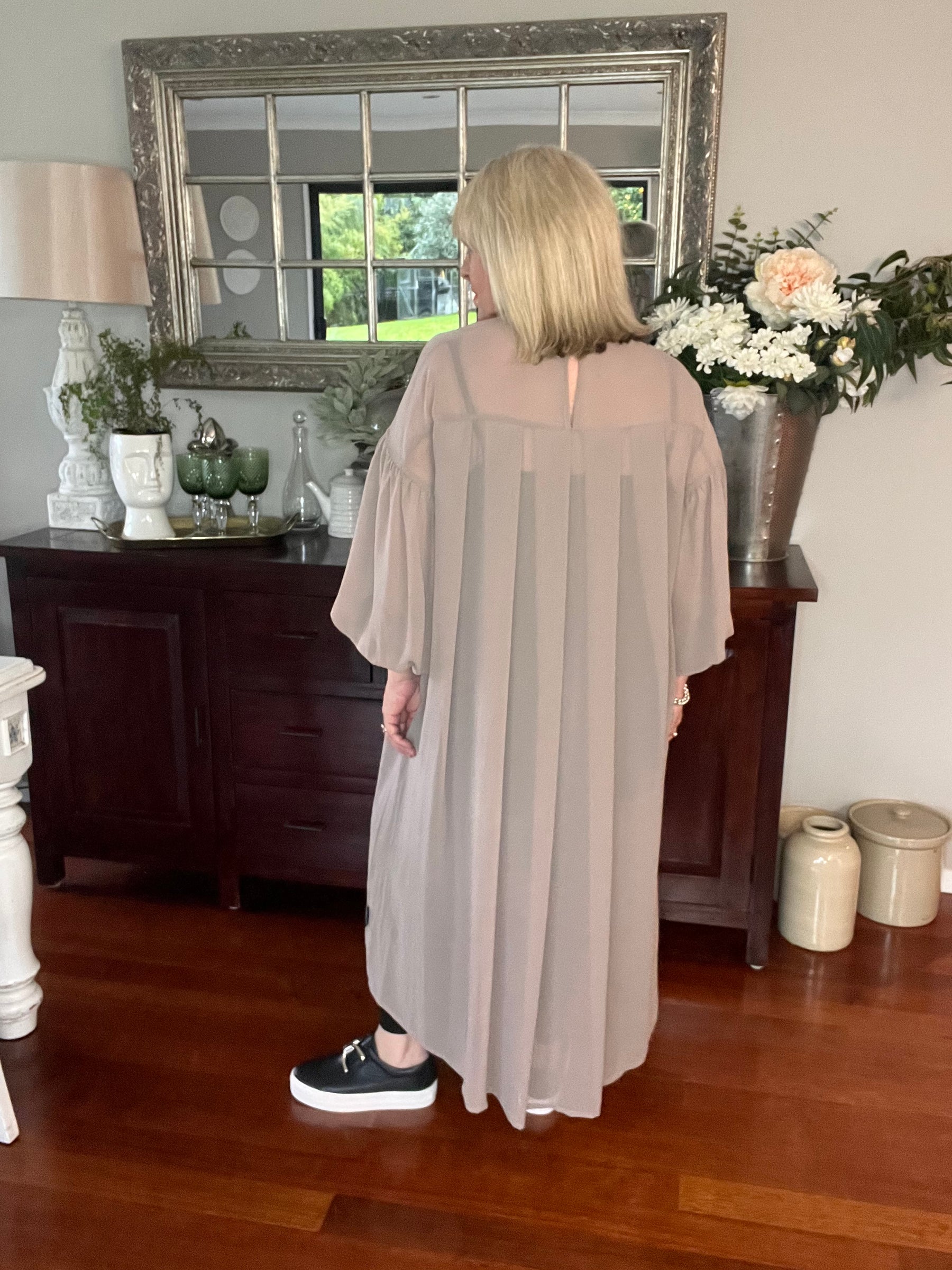 Suzanne Chiffon Dress 4 colour Options, 2 Sizes
