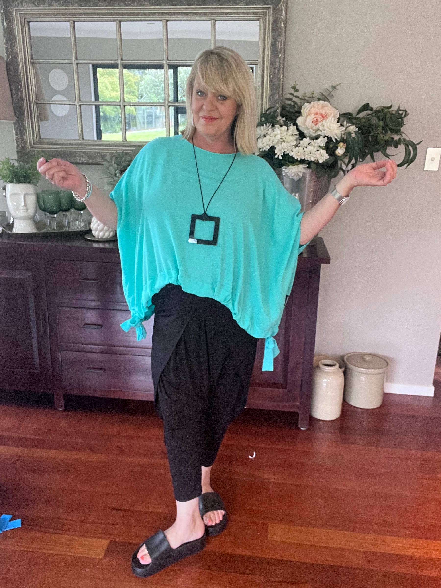 Kate Draw Hem Top OSFA Georgette - 3 colour options