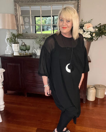 Suzanne Chiffon Dress 4 colour Options, 2 Sizes