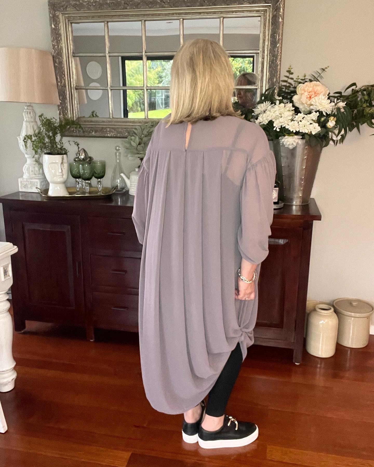Suzanne Chiffon Dress 4 colour Options, 2 Sizes