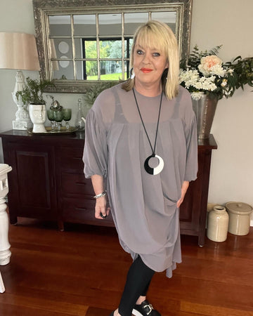Suzanne Chiffon Dress 4 colour Options, 2 Sizes