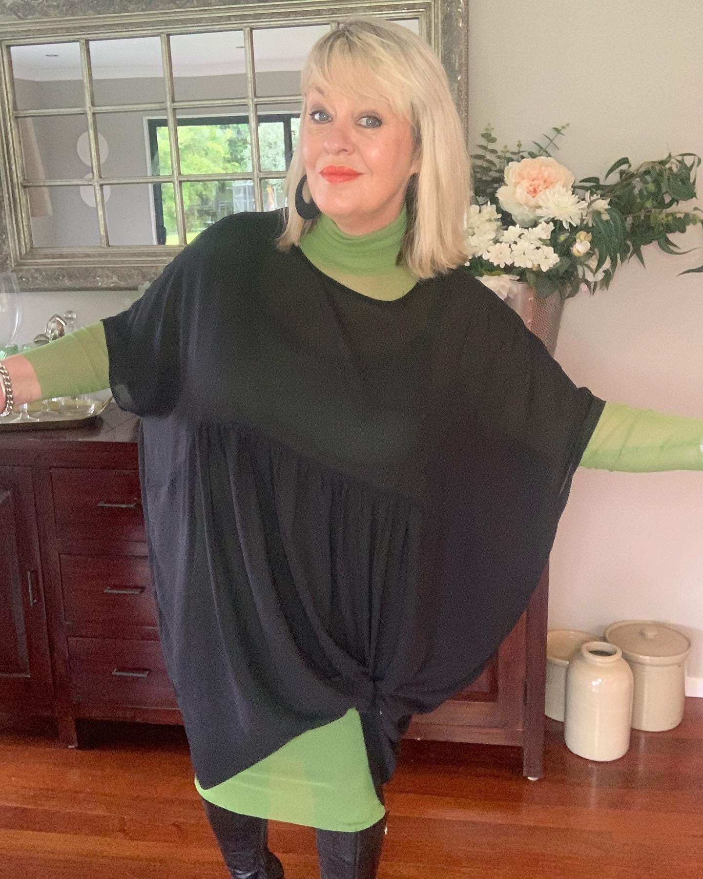 Mesh, High Neck, Layering Dress - Black, White and Avocado Green- XS/S-M/L-XL/XXL