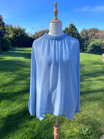 Sophia Ruffle Neck Top 9 Colour Options, 2 Sizes