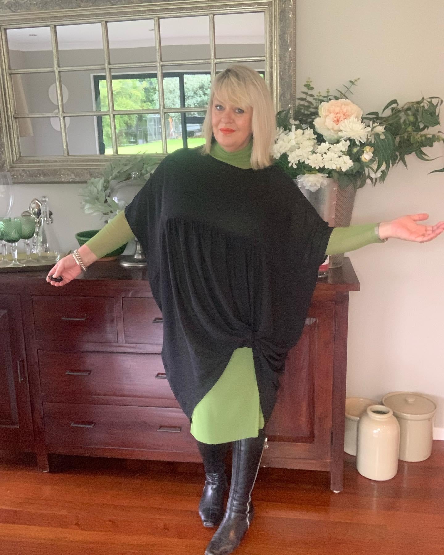 Mesh, High Neck, Layering Dress - Black, White and Avocado Green- XS/S-M/L-XL/XXL
