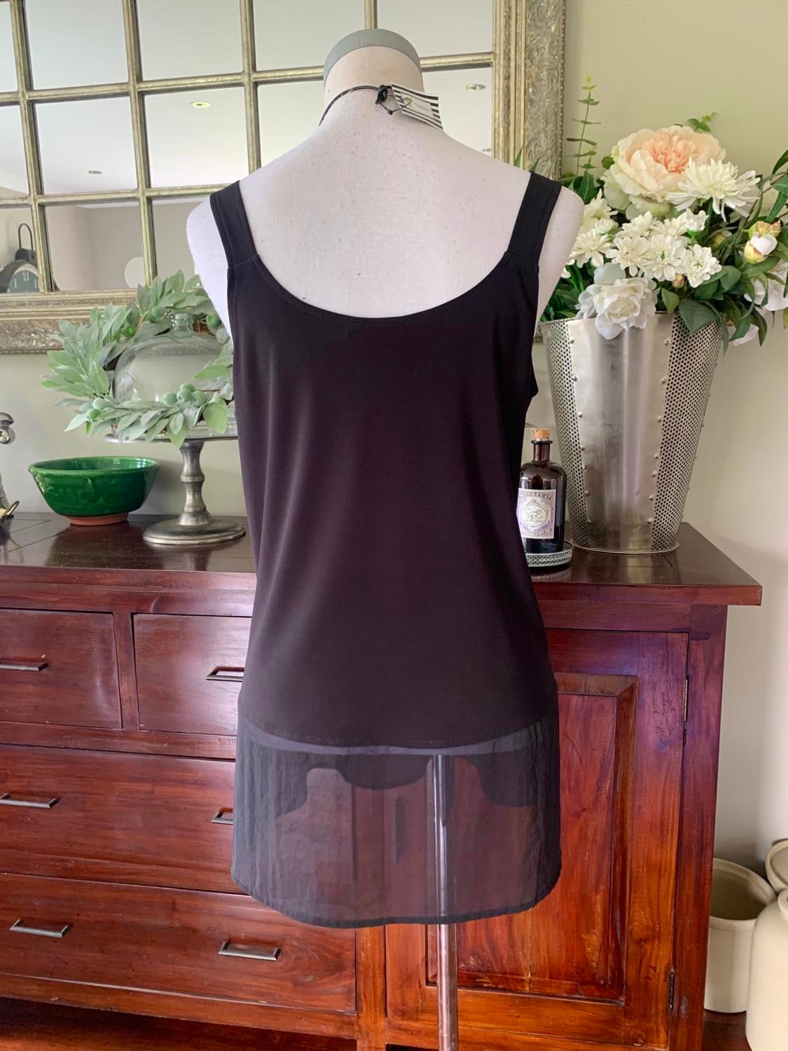 Short Layering Singlet with a Short Georgette Skirt - Black and White, Essential Basics by Cashews 10-26
