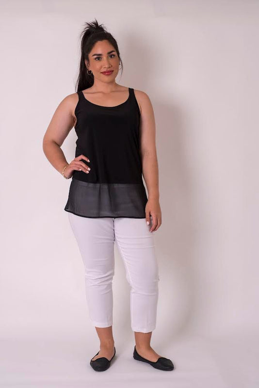 Short Layering Singlet with a Short Georgette Skirt - Black and White, Essential Basics by Cashews 10-26