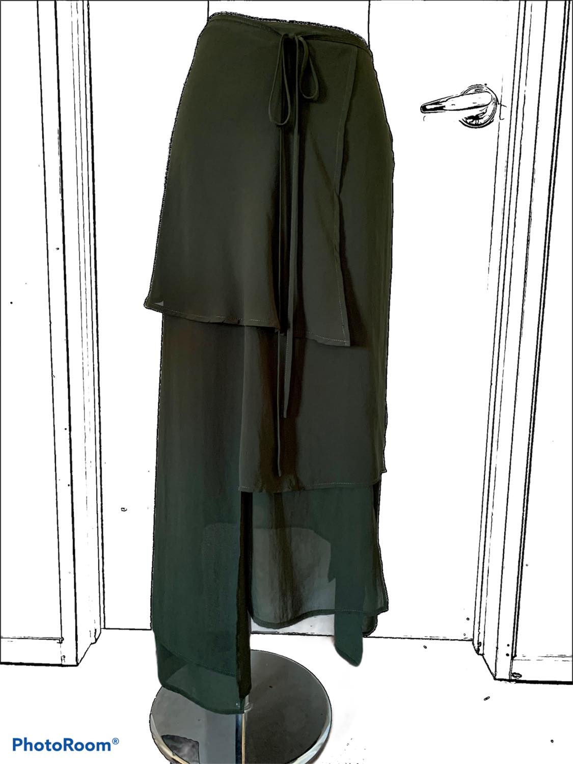 Apron Wrap Skirt - Black-Navy-Emerald Green-Artillery Green S/M-L/XL