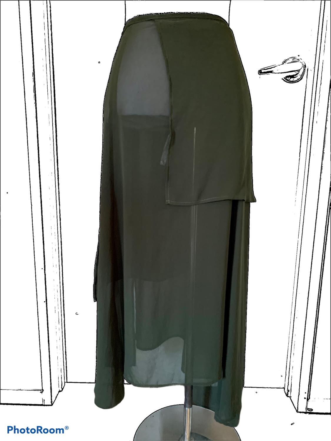 Apron Wrap Skirt - Black-Navy-Emerald Green-Artillery Green S/M-L/XL