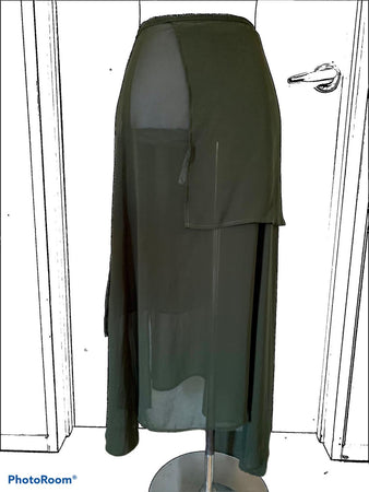 Apron Wrap Skirt - Black-Navy-Emerald Green-Artillery Green S/M-L/XL