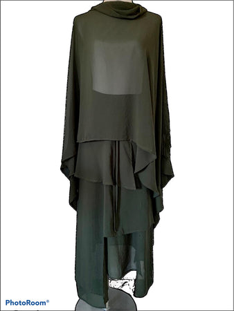 Apron Wrap Skirt - Black-Navy-Emerald Green-Artillery Green S/M-L/XL