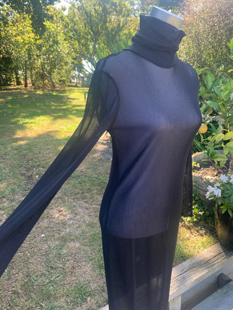 Mesh, High Neck, Layering Dress - Black, White and Avocado Green- XS/S-M/L-XL/XXL