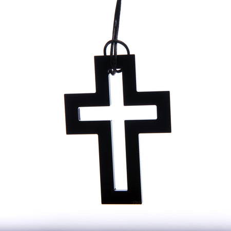 Large Black Cross Necklace