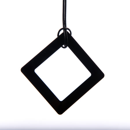 Large Black Square Necklace