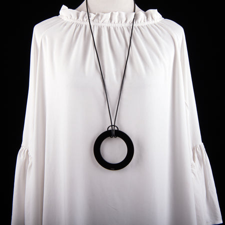 Large Black  Circle Necklace