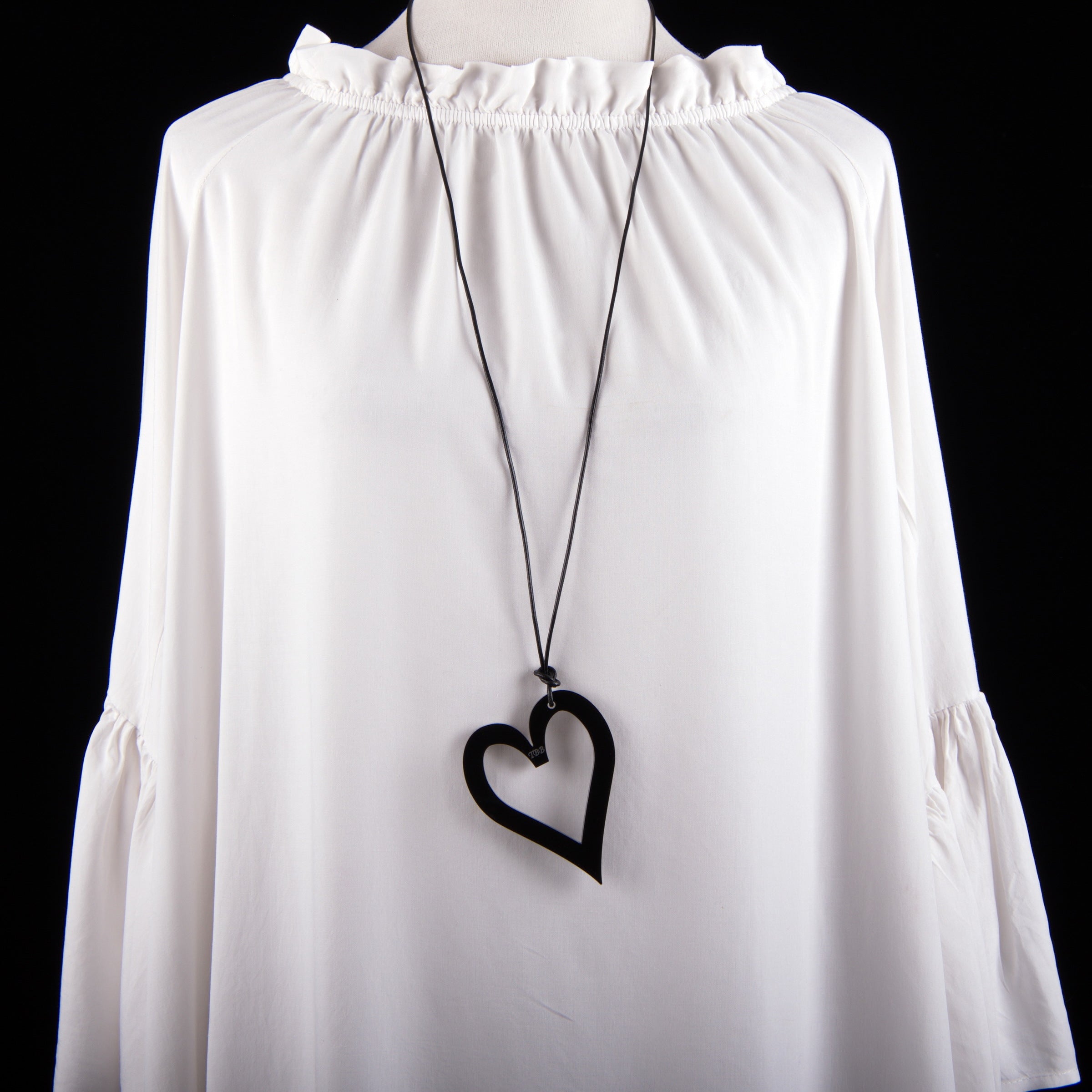 Small Black Heart Necklace