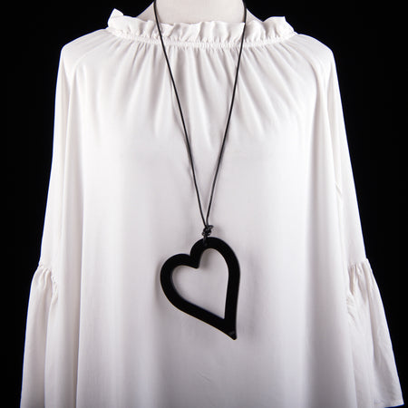 Large Black Heart Necklace