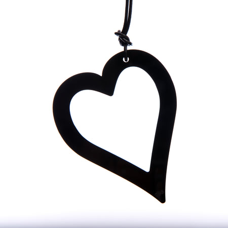 Large Black Heart Necklace