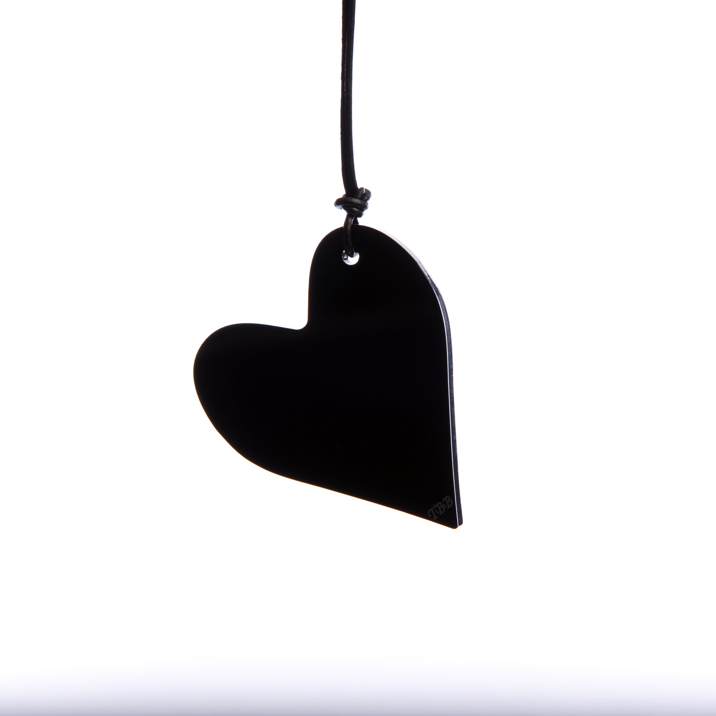 Solid Black Heart Necklace