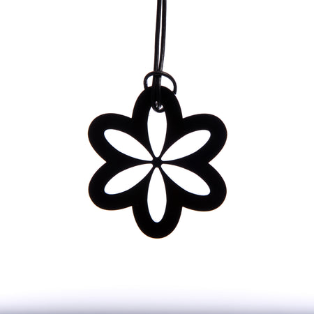Large Black Daisy Necklace