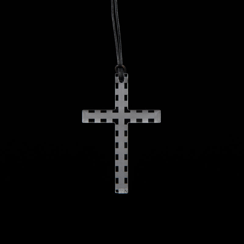 Small Chequered Cross necklace