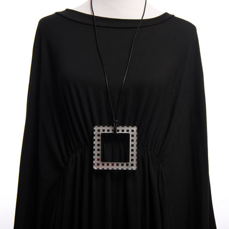 Large Chequered Square Necklace