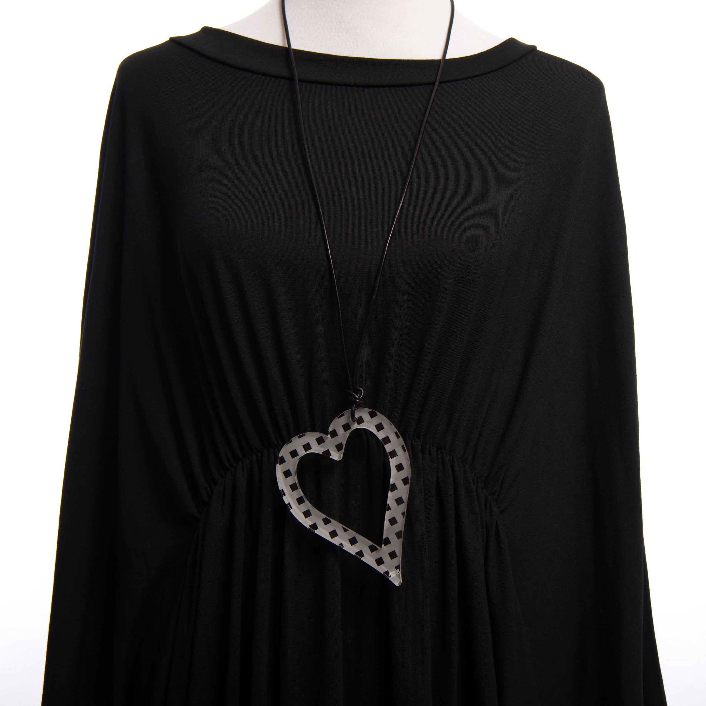 Large Chequered Heart Necklace