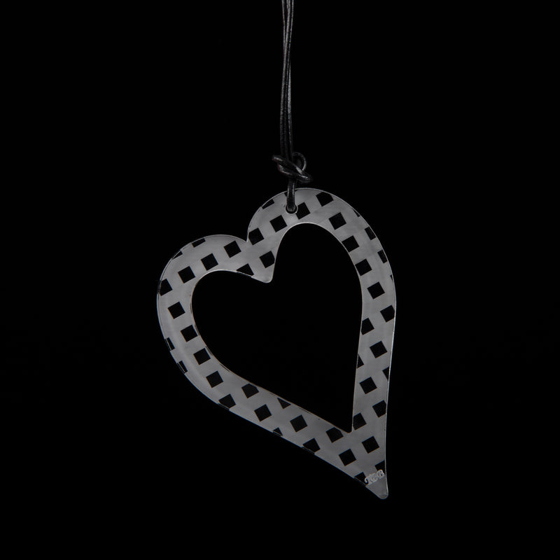 Large Chequered Heart Necklace