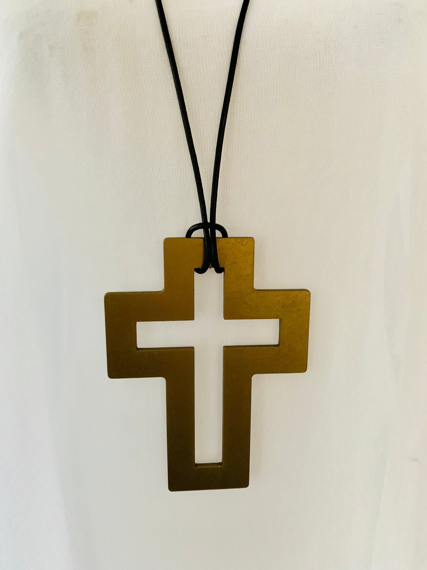 Large Bronze Cross Necklace