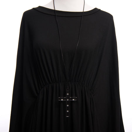 Small Clear Polka Dot Cross Necklace