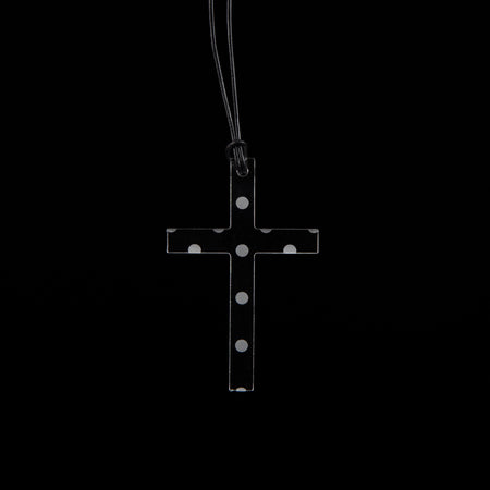 Small Clear Polka Dot Cross Necklace