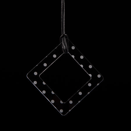 Large Clear Polka Dot Square Necklace