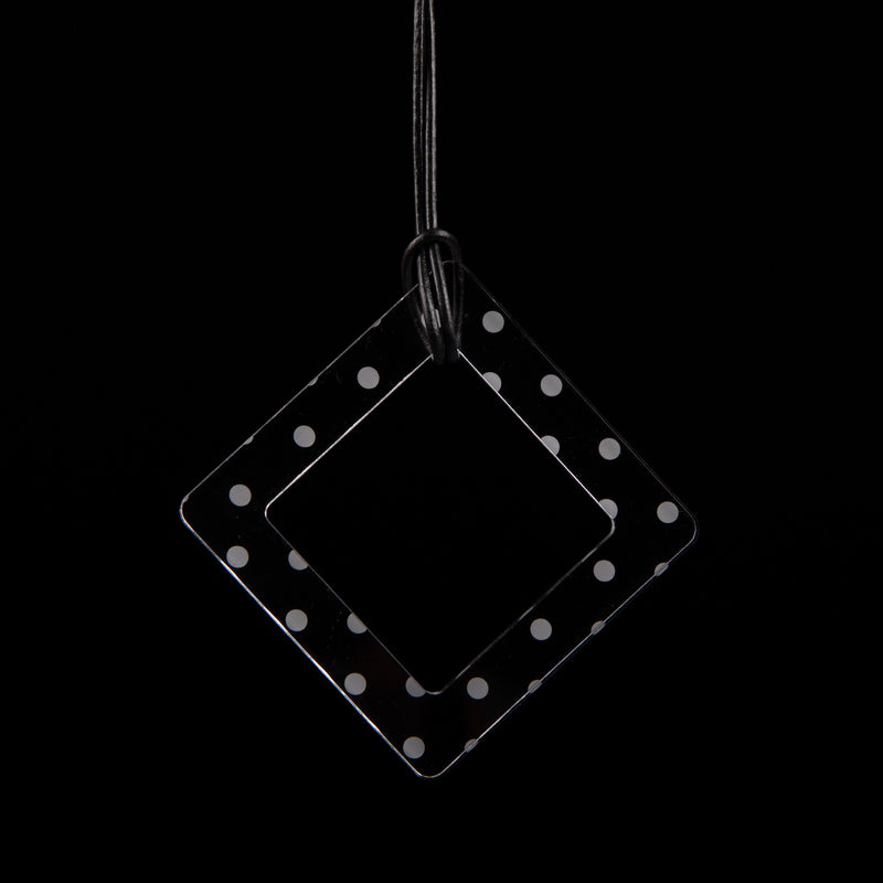 Large Clear Polka Dot Square Necklace