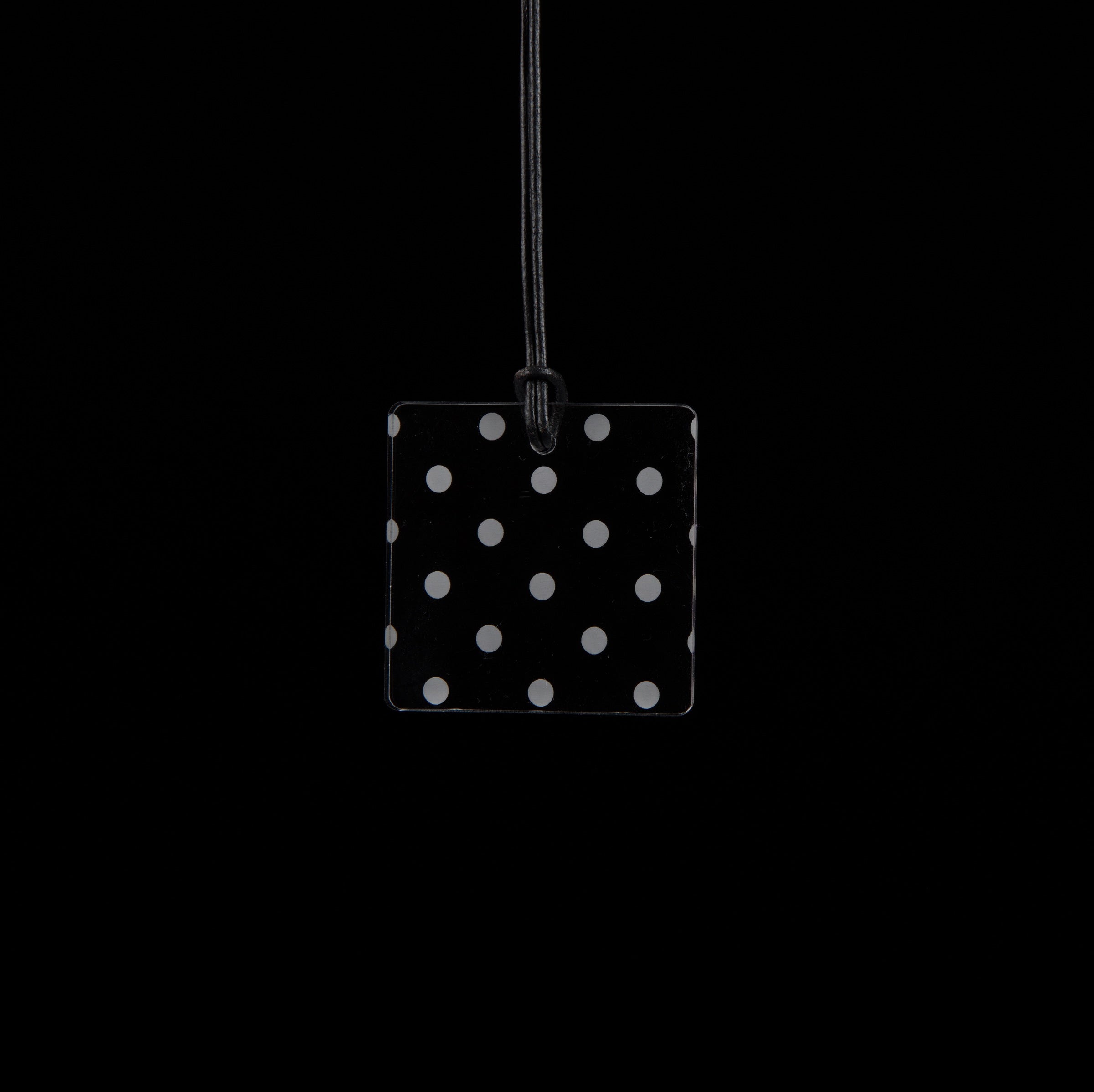 Small Clear Polka Dot Square Necklace