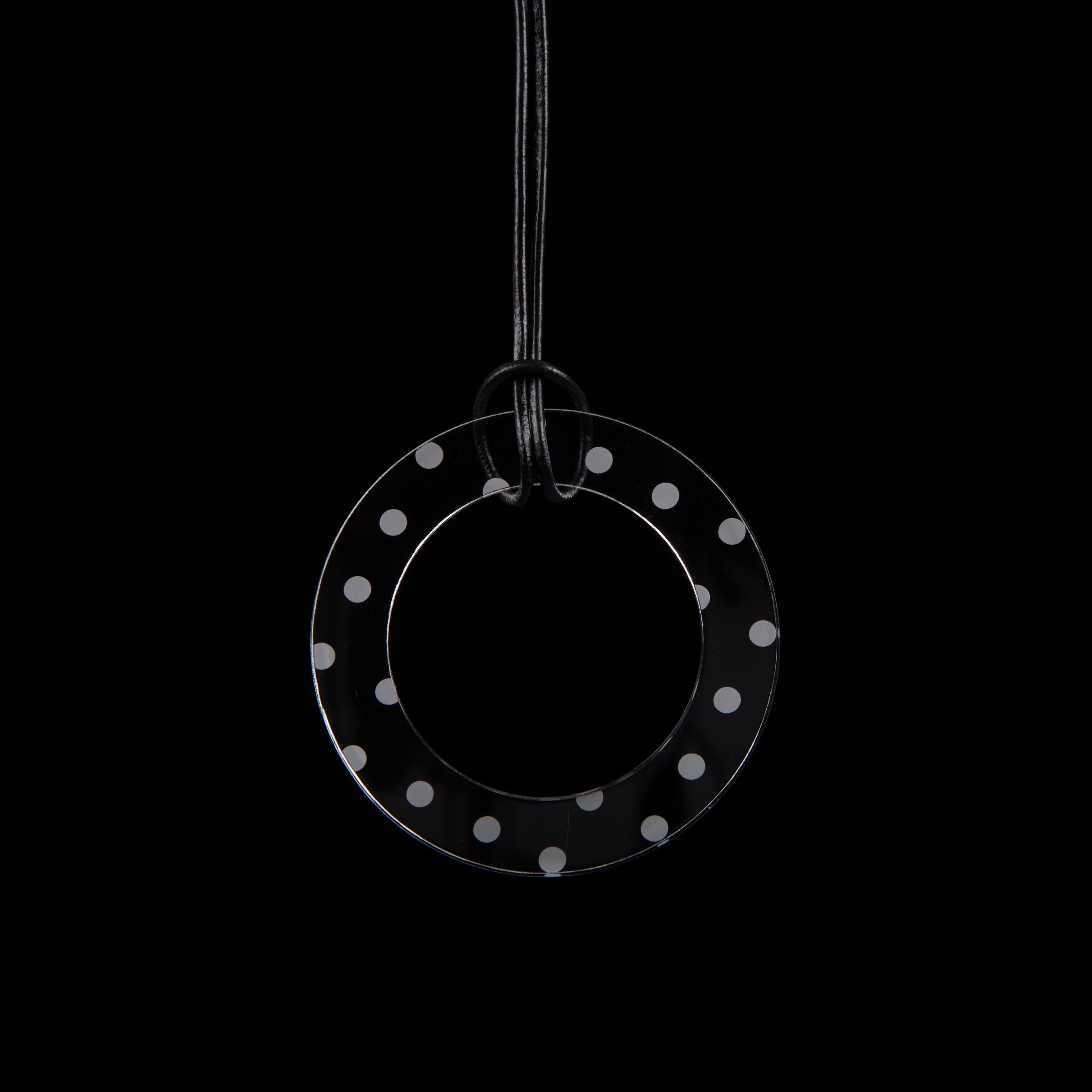 Large Clear Polka Dot Circle Necklace