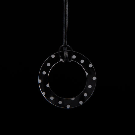 Large Clear Polka Dot Circle Necklace