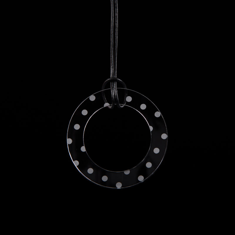 Large Clear Polka Dot Circle Necklace