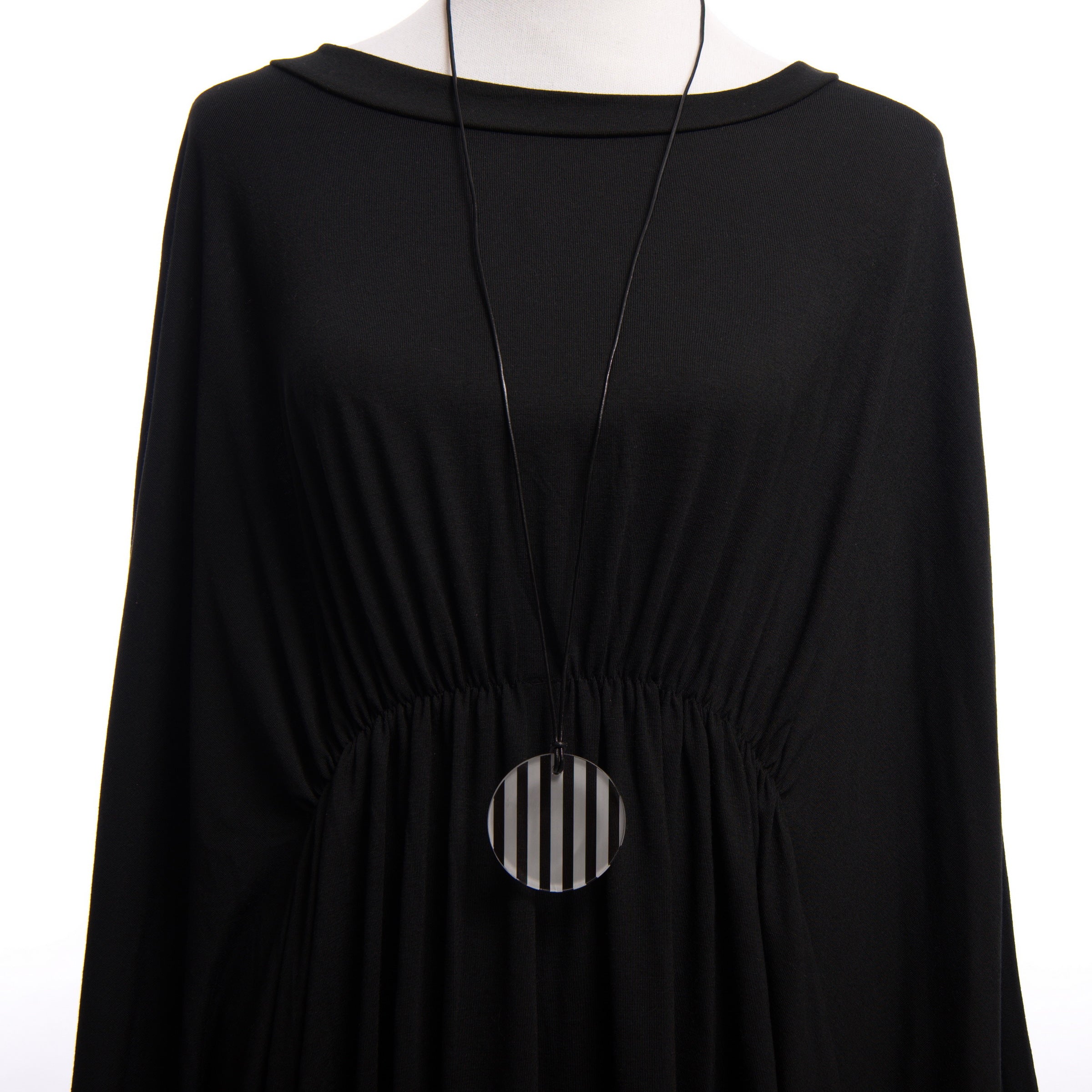 Small Clear Striped Circle Necklace